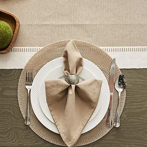 DII Solid Cotton Napkin Set 50.8cm x 50.8cm (20"x20") | Pack of 6 Stone Color thumbnail 6