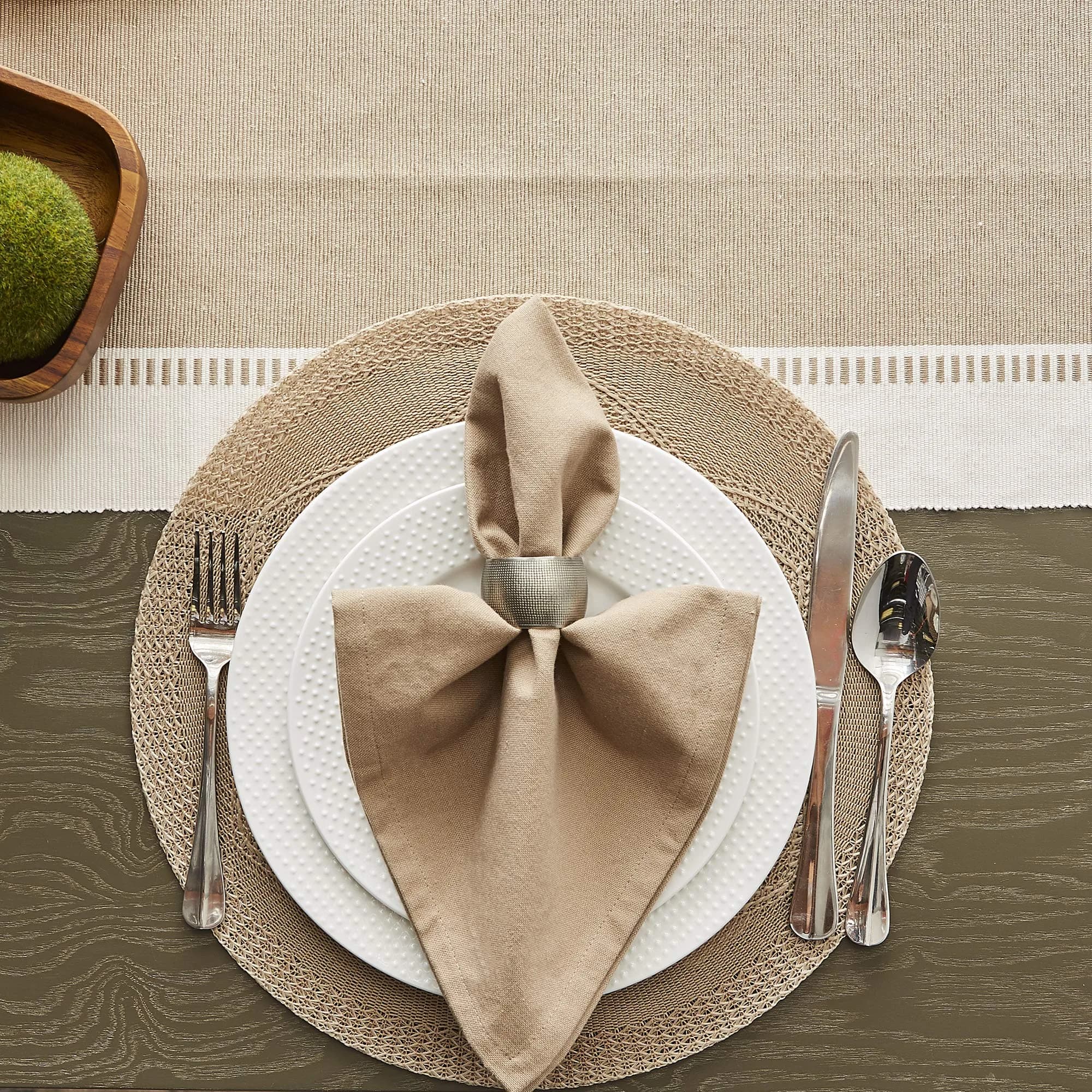 DII Solid Cotton Napkin Set 50.8cm x 50.8cm (20"x20") | Pack of 6 Stone Color - view 6
