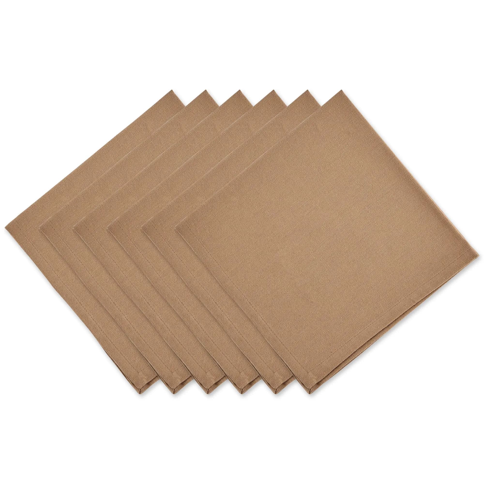 DII Solid Cotton Napkin Set 50.8cm x 50.8cm (20"x20") | Pack of 6 Stone Color - main product image
