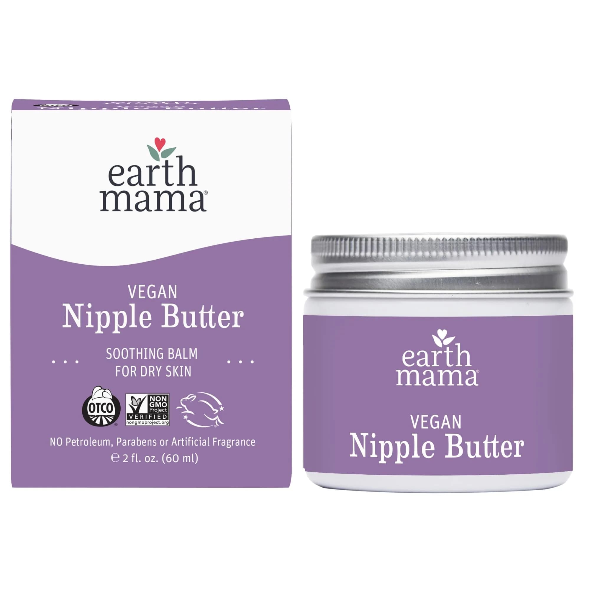 Earth Mama Vegan Nipple Butter Breastfeeding Cream, No Lanolin, 2 oz - Single Pack - main product image