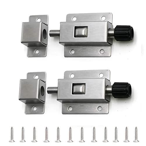 kaileyouxiangongsi Stainless Steel Gate Latch 2 Pack | Heavy Duty Spring Loaded Lock for Doors thumbnail 1