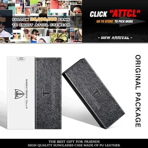 ATTCL Polarized UV Protection Sports Fishing Driving Sunglasses for Men Al-Mg Metal Frame Ultra Light 8585 Blue | Wrap Around Design thumbnail 6