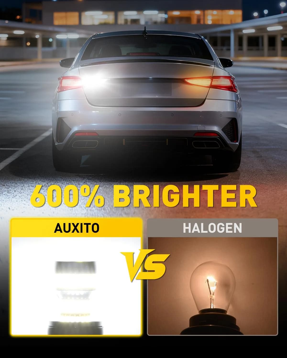 AUXITO 1156 LED Bulb White 6000K 1300LM 5.5W BA15S P21W (Pack of 2) | Brighter Backup & Tail Light Upgrade - view 4