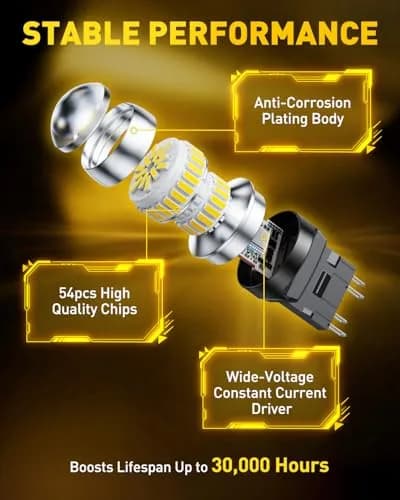AUXITO 7443 LED Bulbs for Reverse Lights Brake Tail Lights 6000K White (2-Pack, 1300LM per bulb) | Brighter, Energy-Saving Replacement thumbnail 8