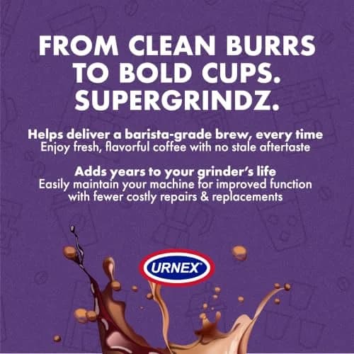 Urnex SuperGrindz Grinder Cleaning Tablets, 11.6 oz Bottle | Food-Safe, Natural Coffee Grinder Cleaner thumbnail 7