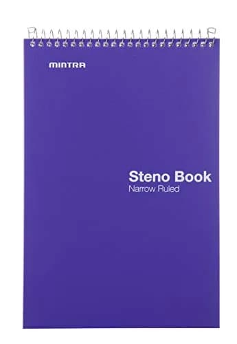Mintra Office Steno Book - (BRIGHTS - Purp/Wht/Teal/Orange) - Poly Cover, 6in x 9in, 100 sheets, Narrow Ruled for Writing Notes for school, office, work, 6x9 steno notepad, top bound spiral notebook (8 PACK) thumbnail 5