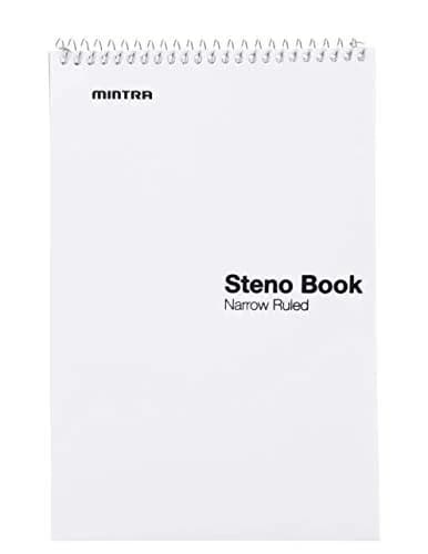 Mintra Office Steno Book - (BRIGHTS - Purp/Wht/Teal/Orange) - Poly Cover, 6in x 9in, 100 sheets, Narrow Ruled for Writing Notes for school, office, work, 6x9 steno notepad, top bound spiral notebook (8 PACK) thumbnail 6