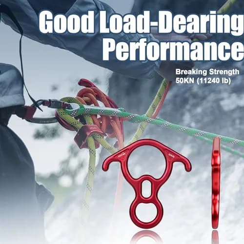 AOKWIT 50KN Rescue Figure 8 Descender 282g (9.9 oz) | Bent-Ear Belay Device for Rock Climbing & Rescue thumbnail 4