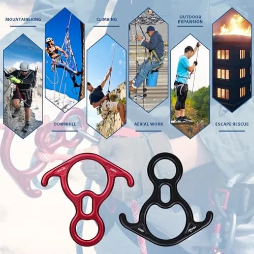 AOKWIT 50KN Rescue Figure 8 Descender 282g (9.9 oz) | Bent-Ear Belay Device for Rock Climbing & Rescue thumbnail 7