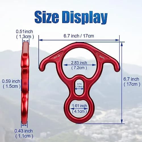 AOKWIT 50KN Rescue Figure 8 Descender 282g (9.9 oz) | Bent-Ear Belay Device for Rock Climbing & Rescue thumbnail 8