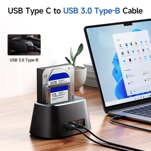 Cable Matters USB C to USB B 3.0 Cable 2m (6.6ft) Black | 5Gbps Data Transfer thumbnail 2
