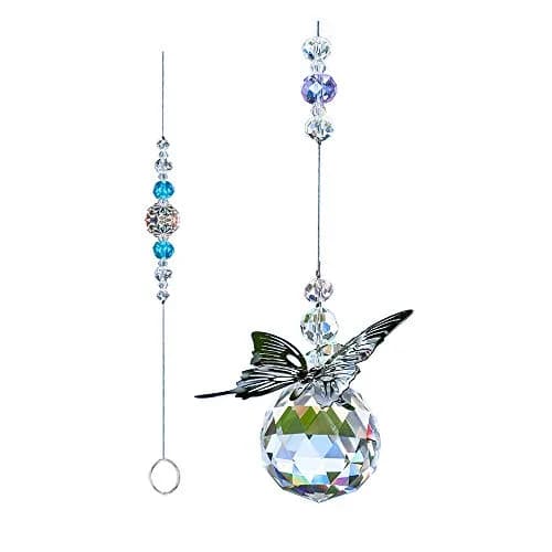 WEISIPU Crystal Hanging Decorations - Butterfly Suncatchers 1.2 inch | Rainbow Prism Rainbows in Sunlight thumbnail 1