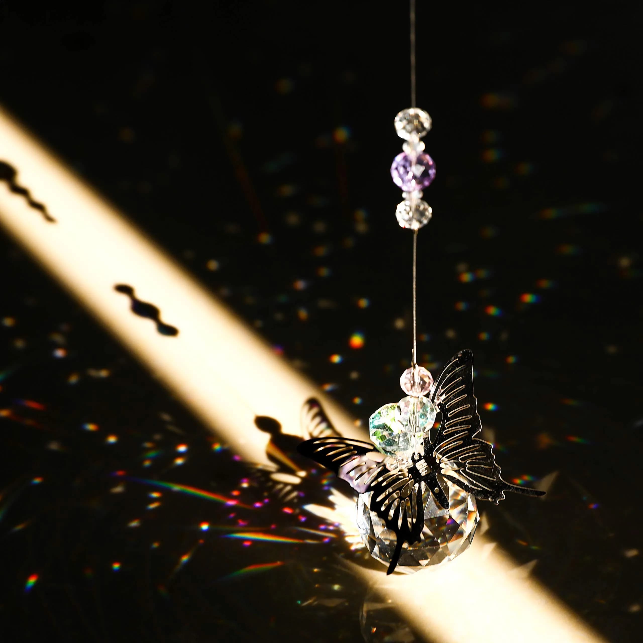 WEISIPU Crystal Hanging Decorations - Butterfly Suncatchers 1.2 inch | Rainbow Prism Rainbows in Sunlight - view 5