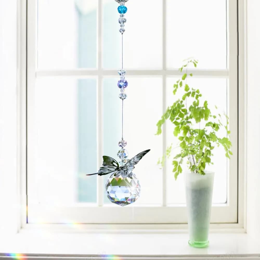 WEISIPU Crystal Hanging Decorations - Butterfly Suncatchers 1.2 inch | Rainbow Prism Rainbows in Sunlight - view 6