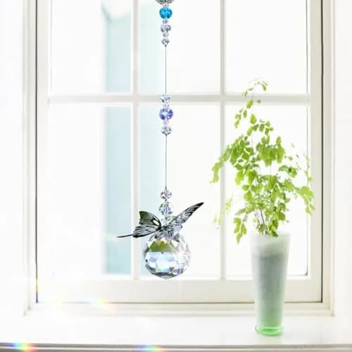 WEISIPU Crystal Hanging Decorations - Butterfly Suncatchers 1.2 inch | Rainbow Prism Rainbows in Sunlight thumbnail 6