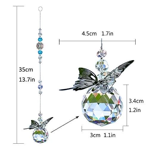 WEISIPU Crystal Hanging Decorations - Butterfly Suncatchers 1.2 inch | Rainbow Prism Rainbows in Sunlight thumbnail 8