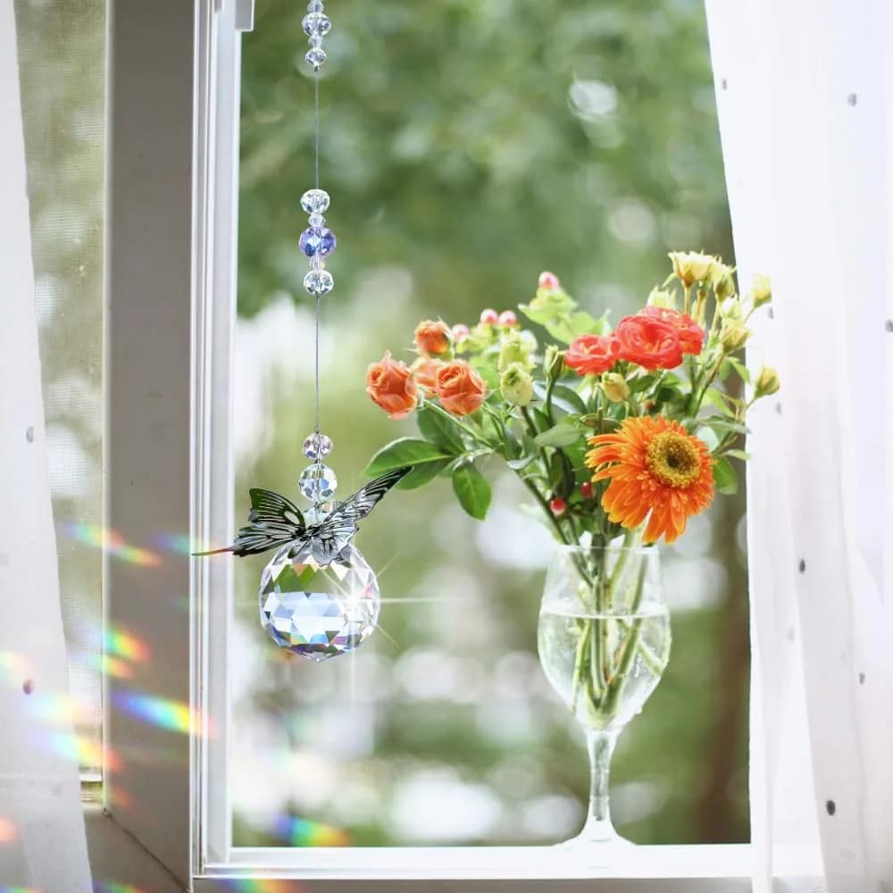 WEISIPU Crystal Hanging Decorations - Butterfly Suncatchers 1.2 inch | Rainbow Prism Rainbows in Sunlight - view 3