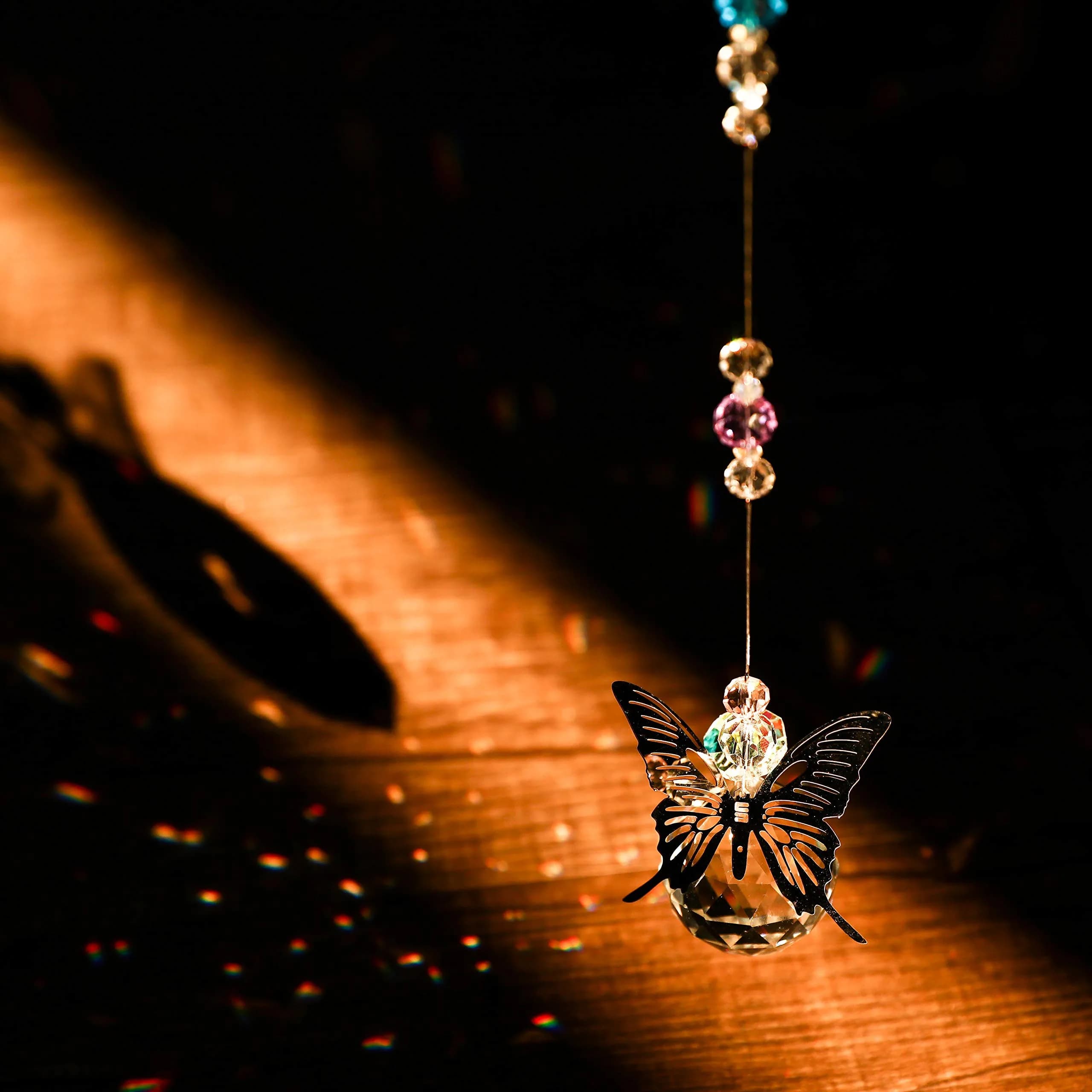 WEISIPU Crystal Hanging Decorations - Butterfly Suncatchers 1.2 inch | Rainbow Prism Rainbows in Sunlight - view 4
