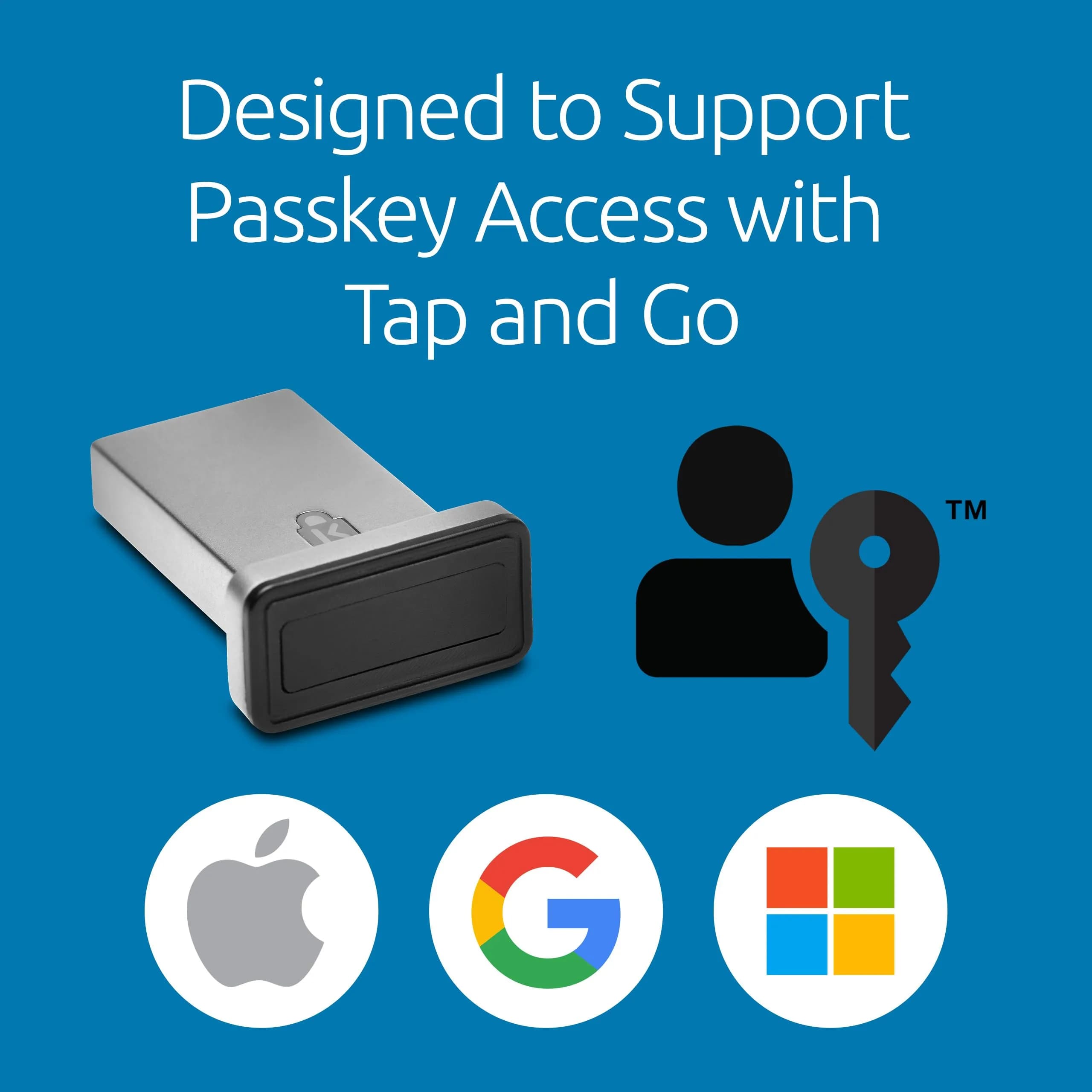 Kensington VeriMark Gen2 USB-A Fingerprint Key Reader | Windows Hello & Business, Tap and Go, Anti-Spoofing - view 5