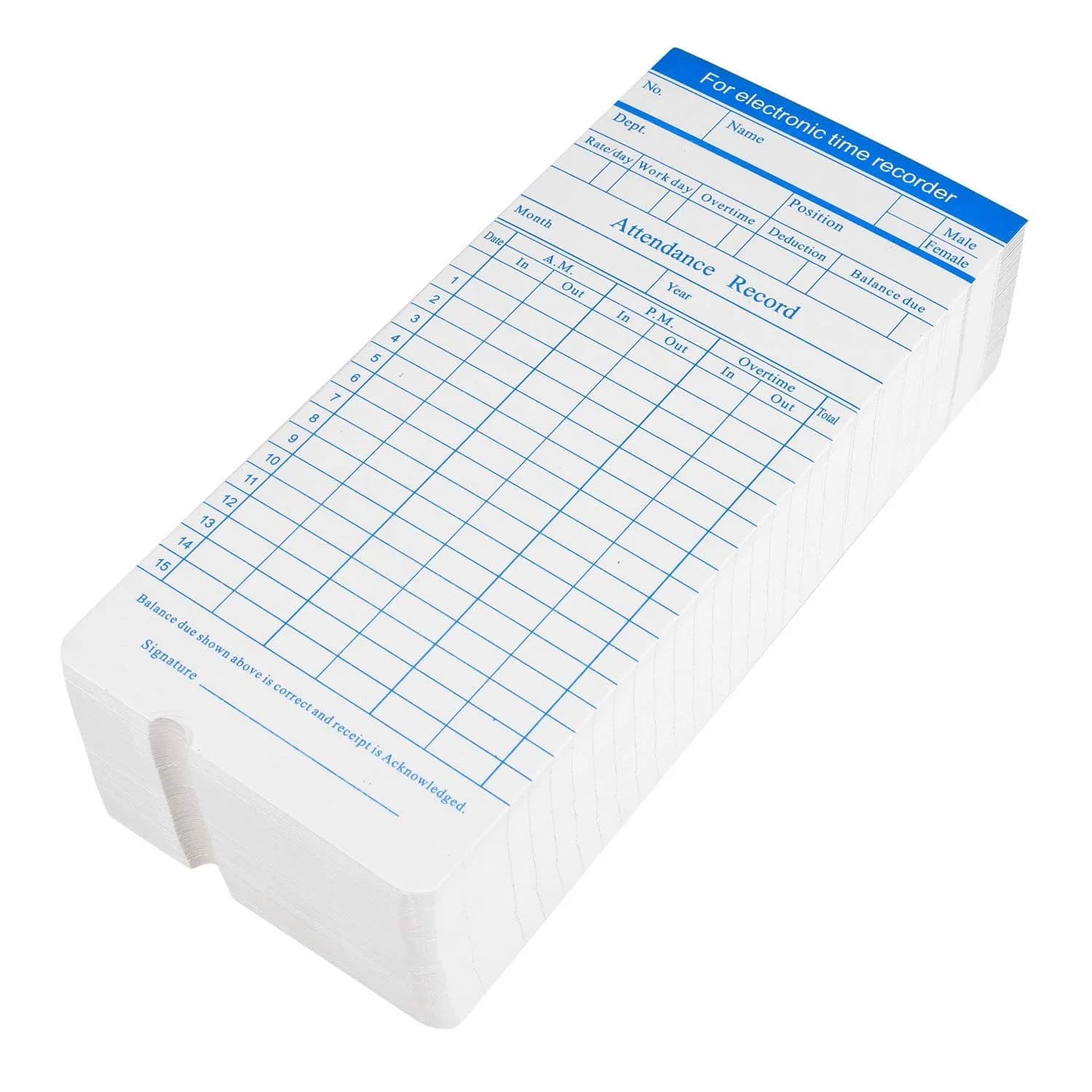 Flexzion Monthly Time Cards 270 Pack | 6 Column Double-Sided Monthly Format - view 3