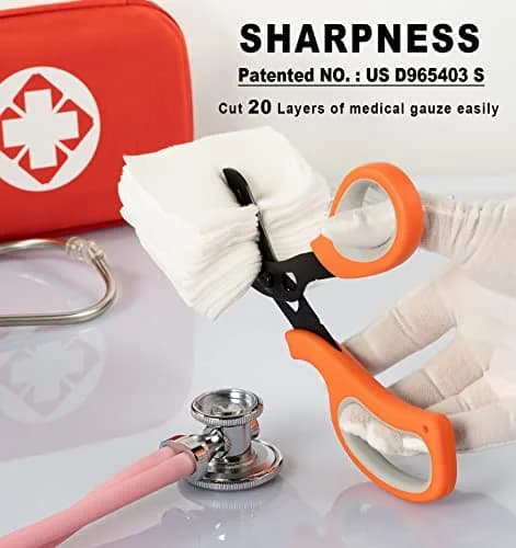 MEUUT Medical Trauma Shears (2-Pack, 7.8 Inch) | Patented Stainless Steel with Oxygen Wrench thumbnail 3