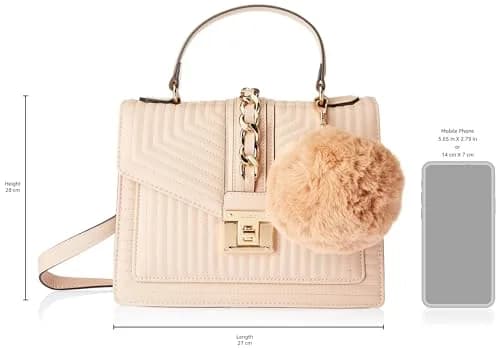 ALDO Women's Jerilini Top Handle Bag Natural Medium | Stylish Faux Leather Handbag for Daily Use thumbnail 5