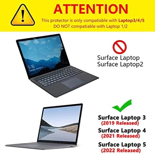 xisiciao Opaque Grey Palm Rest Protector for Surface Laptop 13.5 Inch | Scratch Resistant PVC thumbnail 2