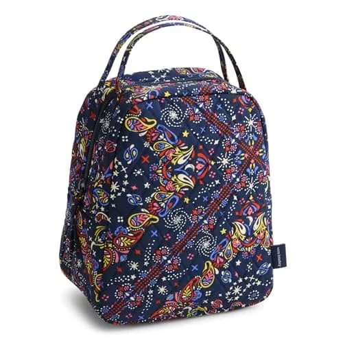 Vera Bradley Premium Cotton Lunch Bag Starry Paisley | Stylish, Insulated, Reusable thumbnail 1