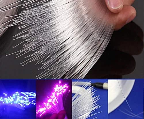 AZIMOM PMMA Plastic End Glow Fiber Optic Cable 1mm (0.04in) 50m (164ft) | Flexible Night Lighting for Sky Ceilings thumbnail 2
