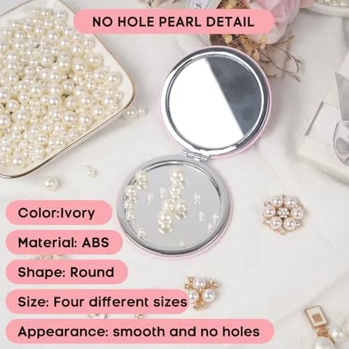 Goensjt ABS Pearl Beads (No Hole) 1200pcs | 4mm, 6mm, 8mm, 10mm Ivory Craft Beads thumbnail 4