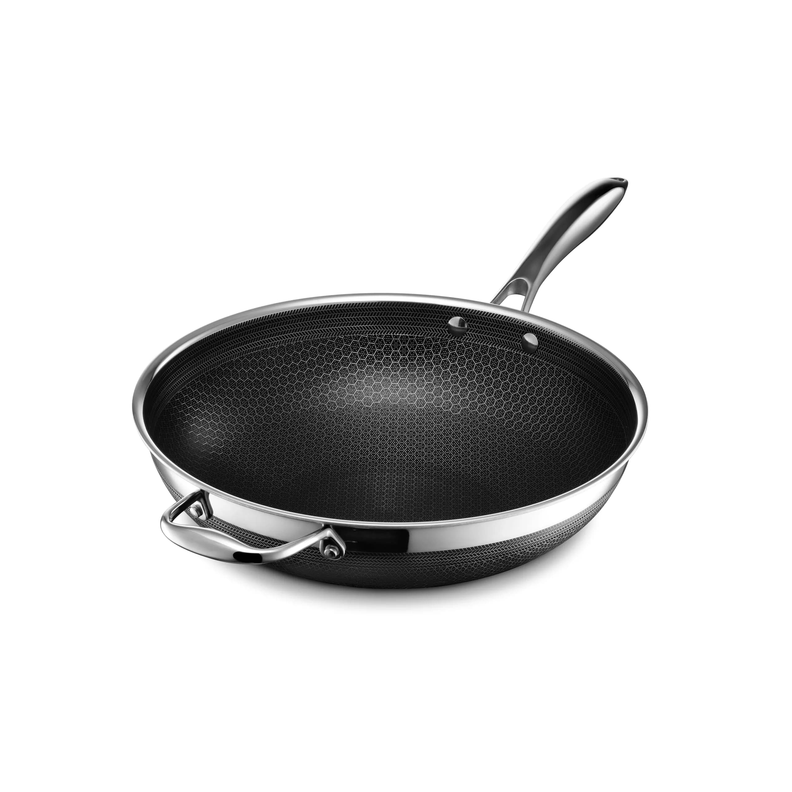 HexClad 10" Hybrid Nonstick Wok & Lid | Induction-Ready, Dishwasher Safe, 10-inch Diameter — 12-Inch / Wok (No Lid)