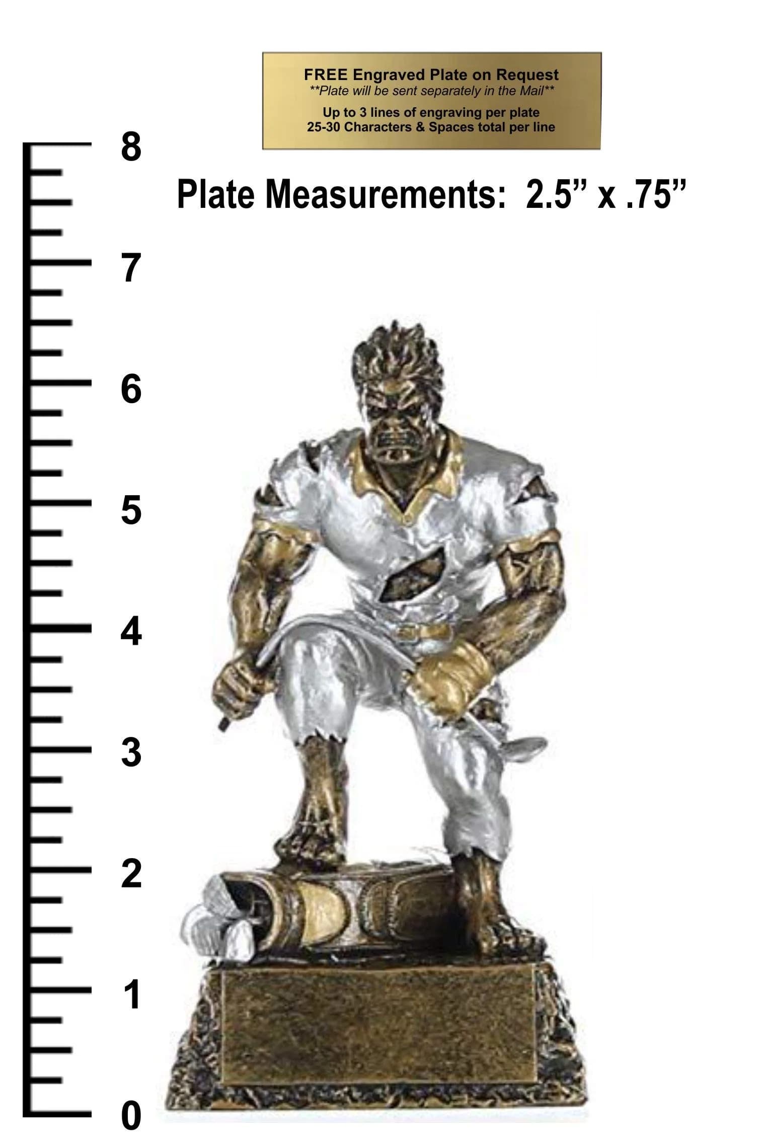 Decade Awards Frustrated Monster Golf Trophy 6.5" Tall | Funny Golf Award for Tournaments — gold, silver