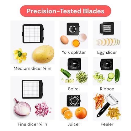 Fullstar Original Pro Chopper 1.2L (4-Cup) | Manual Vegetable Chopper with Container & Stainless Steel Blades thumbnail 4