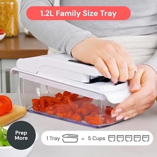 Fullstar Original Pro Chopper 1.2L (4-Cup) | Manual Vegetable Chopper with Container & Stainless Steel Blades thumbnail 6