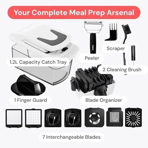 Fullstar Original Pro Chopper 1.2L (4-Cup) | Manual Vegetable Chopper with Container & Stainless Steel Blades thumbnail 8