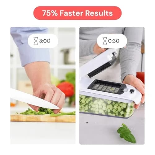 Fullstar Original Pro Chopper 1.2L (4-Cup) | Manual Vegetable Chopper with Container & Stainless Steel Blades thumbnail 3