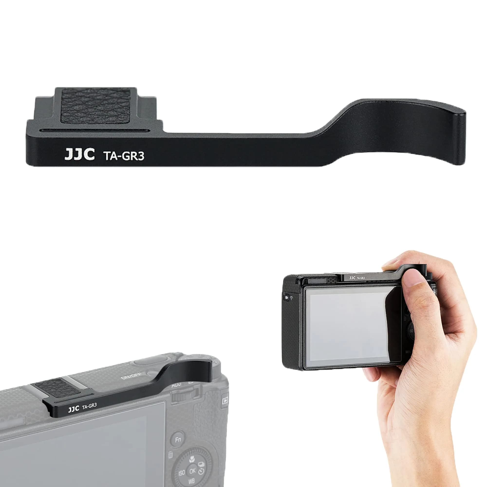 JJC Metal Thumb Grip for Ricoh GR III GR3 HDF GR IIIx GR3x HDF Accessories | Ergonomic Metal Camera Grip for Ricoh