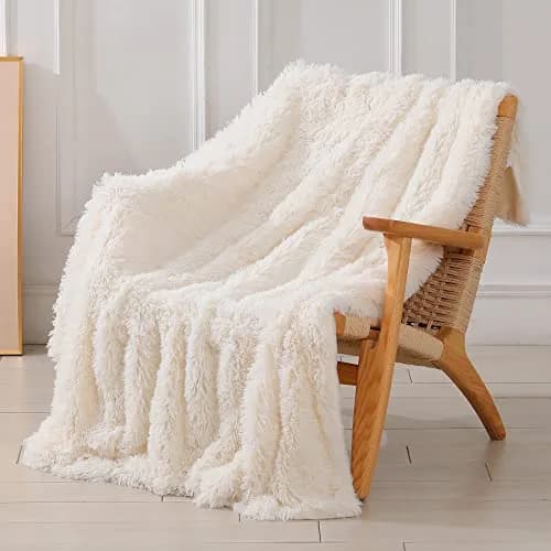 Tuddrom Decorative Faux Fur Throw Blanket 127x152 cm (50"x60") | Soft Fuzzy Plush Microfiber Fleece for Couch Sofa Bedroom thumbnail 1