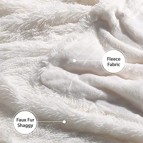 Tuddrom Decorative Faux Fur Throw Blanket 127x152 cm (50"x60") | Soft Fuzzy Plush Microfiber Fleece for Couch Sofa Bedroom thumbnail 6