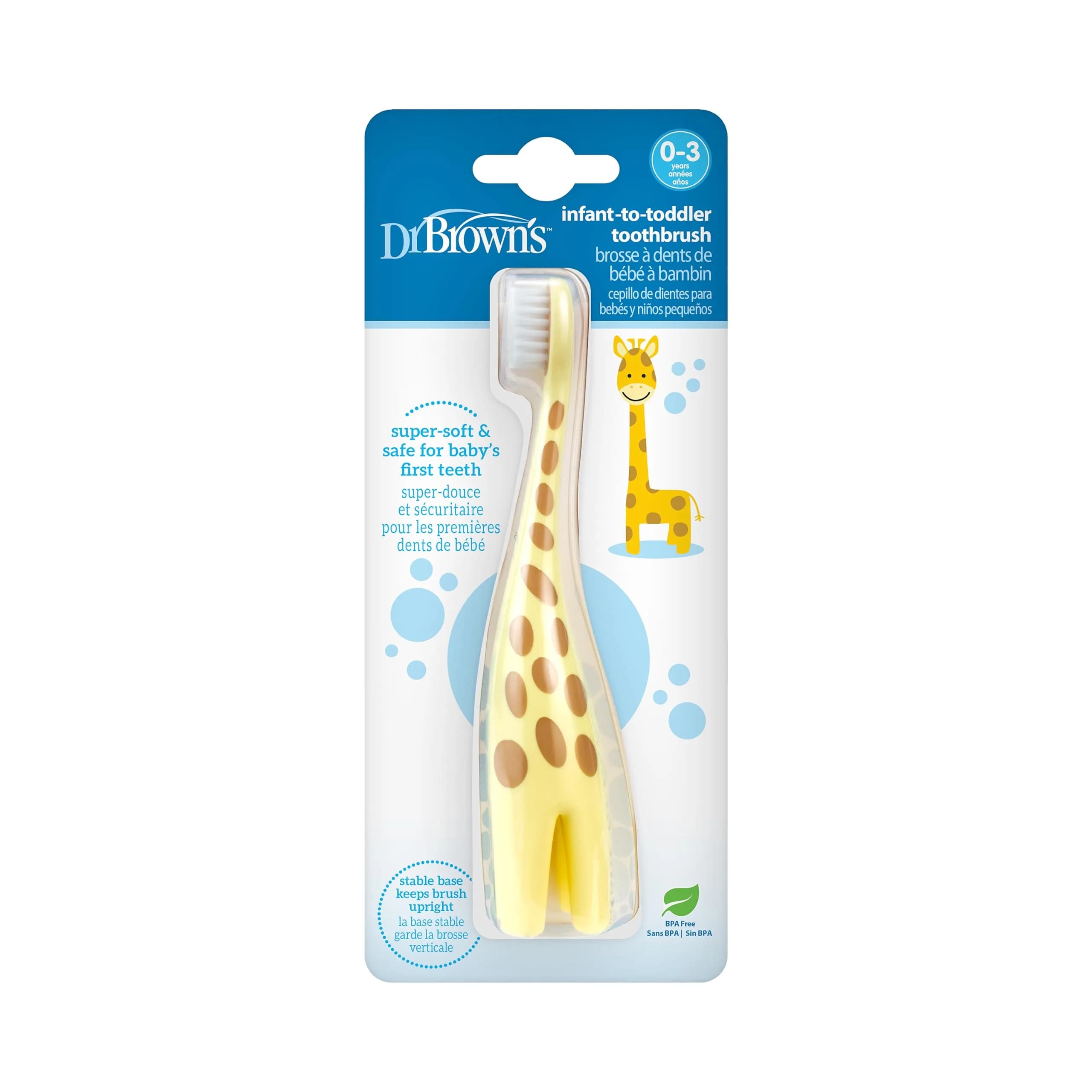 Dr. Brown's Infant-to-Toddler Toothbrush Giraffe | BPA-Free Training Toothbrush for Ages 0-3 Years - main product image