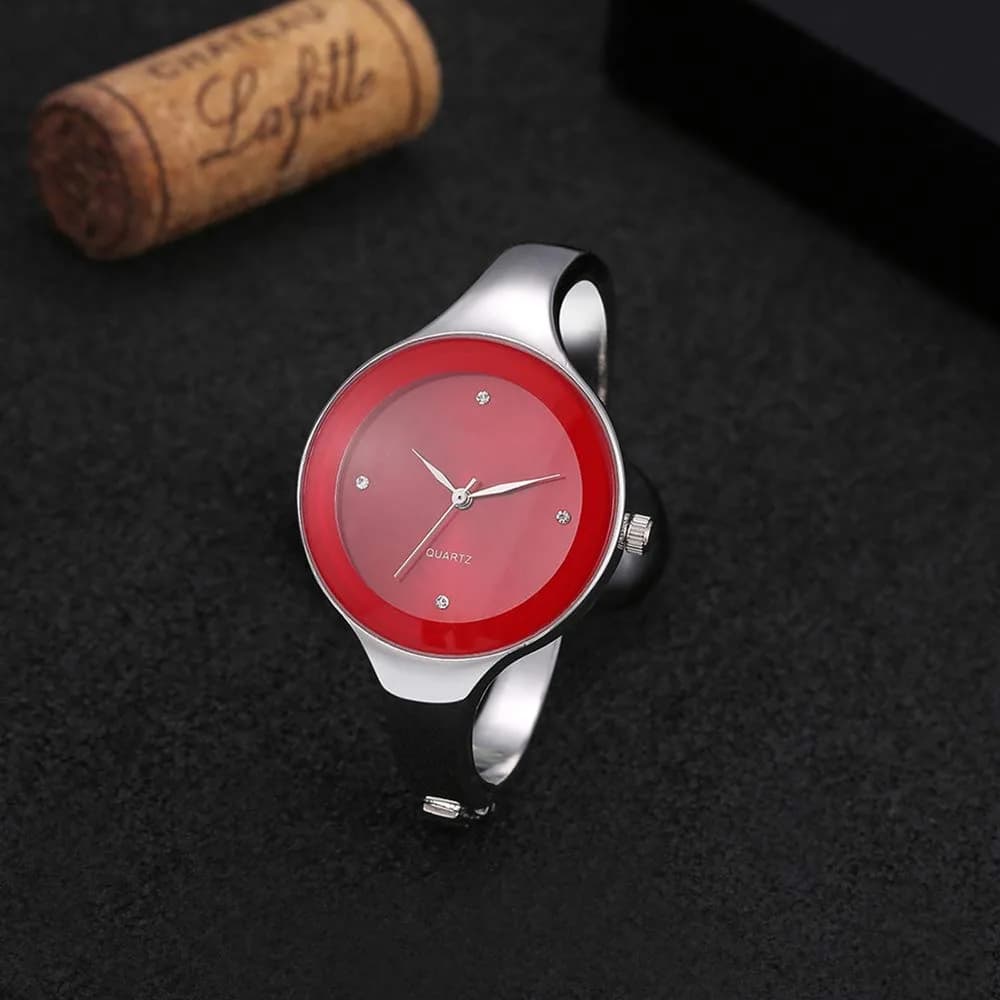 Weicam Women's Analog Quartz Watch with Red Dial & Crystal Embellishments | 40mm Case, 3ATM Water-Resistant - view 2