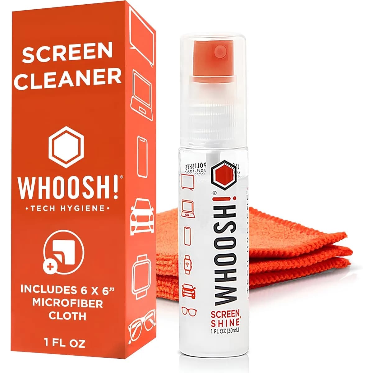 WHOOSH! Screen Shine Go Screen Cleaner Kit 30ml (1 fl oz) | Streak-Free Cleaning for All Screens & Lenses - main product image