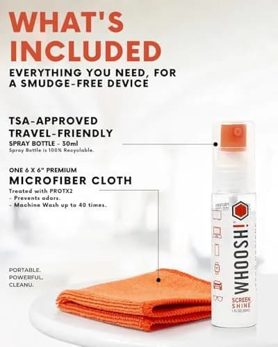 WHOOSH! Screen Shine Go Screen Cleaner Kit 30ml (1 fl oz) | Streak-Free Cleaning for All Screens & Lenses thumbnail 2