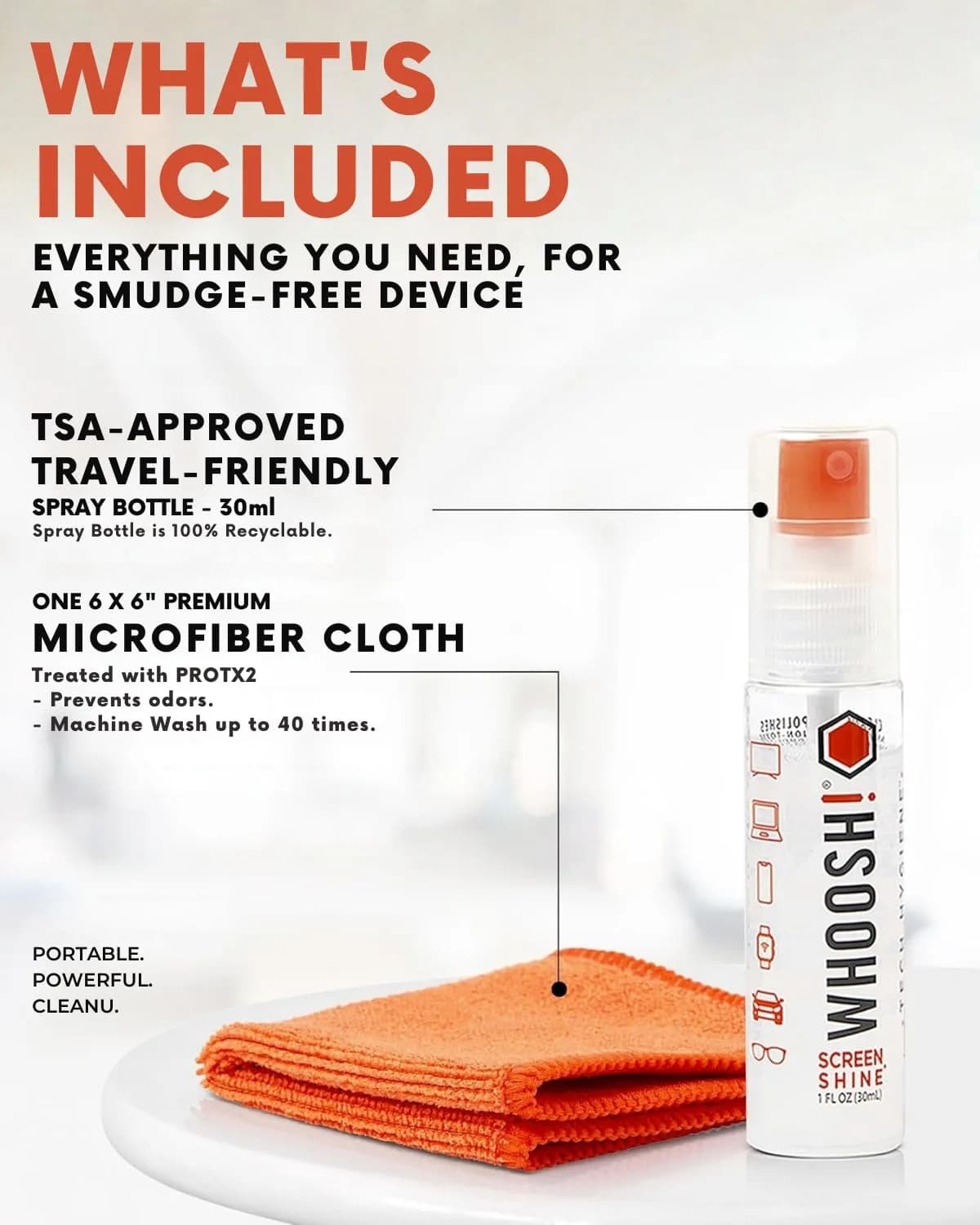 WHOOSH! Screen Shine Go Screen Cleaner Kit 30ml (1 fl oz) | Streak-Free Cleaning for All Screens & Lenses - view 2