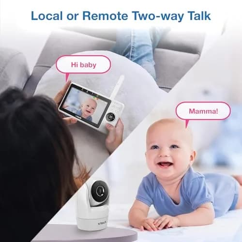 VTech VM901 Smart WiFi Baby Monitor with 5" Screen & 1080p Camera | Pan-Tilt-Zoom, Night Vision, Two-Way Talk thumbnail 7