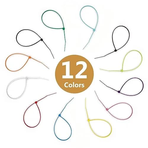 Yi-gog 4 Inch Cable Zip Ties 1200 Pieces (100mm) | Multi-Color Self-Locking Nylon Wire Ties thumbnail 4