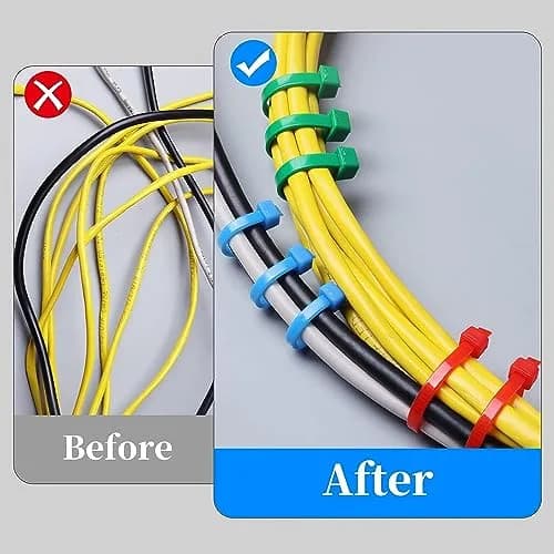 Yi-gog 4 Inch Cable Zip Ties 1200 Pieces (100mm) | Multi-Color Self-Locking Nylon Wire Ties thumbnail 6