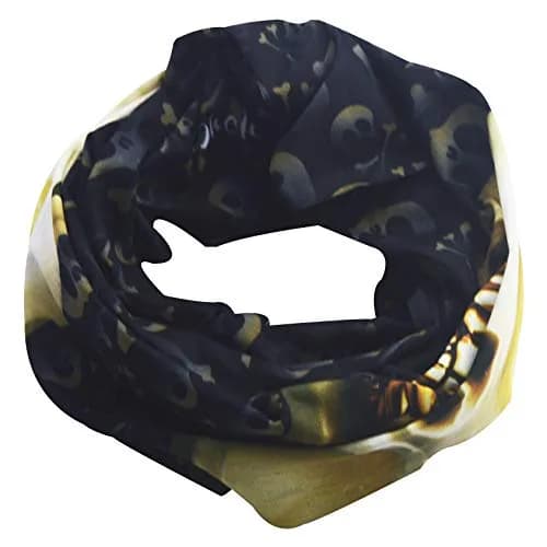 Obacle Skull Face Mask with Gold Teeth - Seamless 3D Bandana for Dust, Wind, UV Protection - view 4