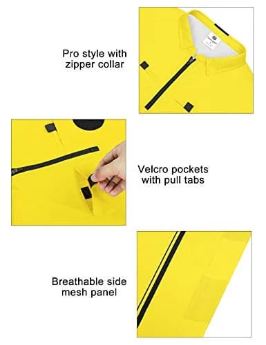 FitsT4 Sports Pro Soccer Referee Jersey Short Sleeve Ref Shirts Yellow XX-Large | Breathable Polyester for Referees thumbnail 5