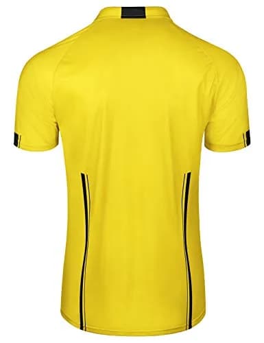 FitsT4 Sports Pro Soccer Referee Jersey Short Sleeve Ref Shirts Yellow XX-Large | Breathable Polyester for Referees thumbnail 2